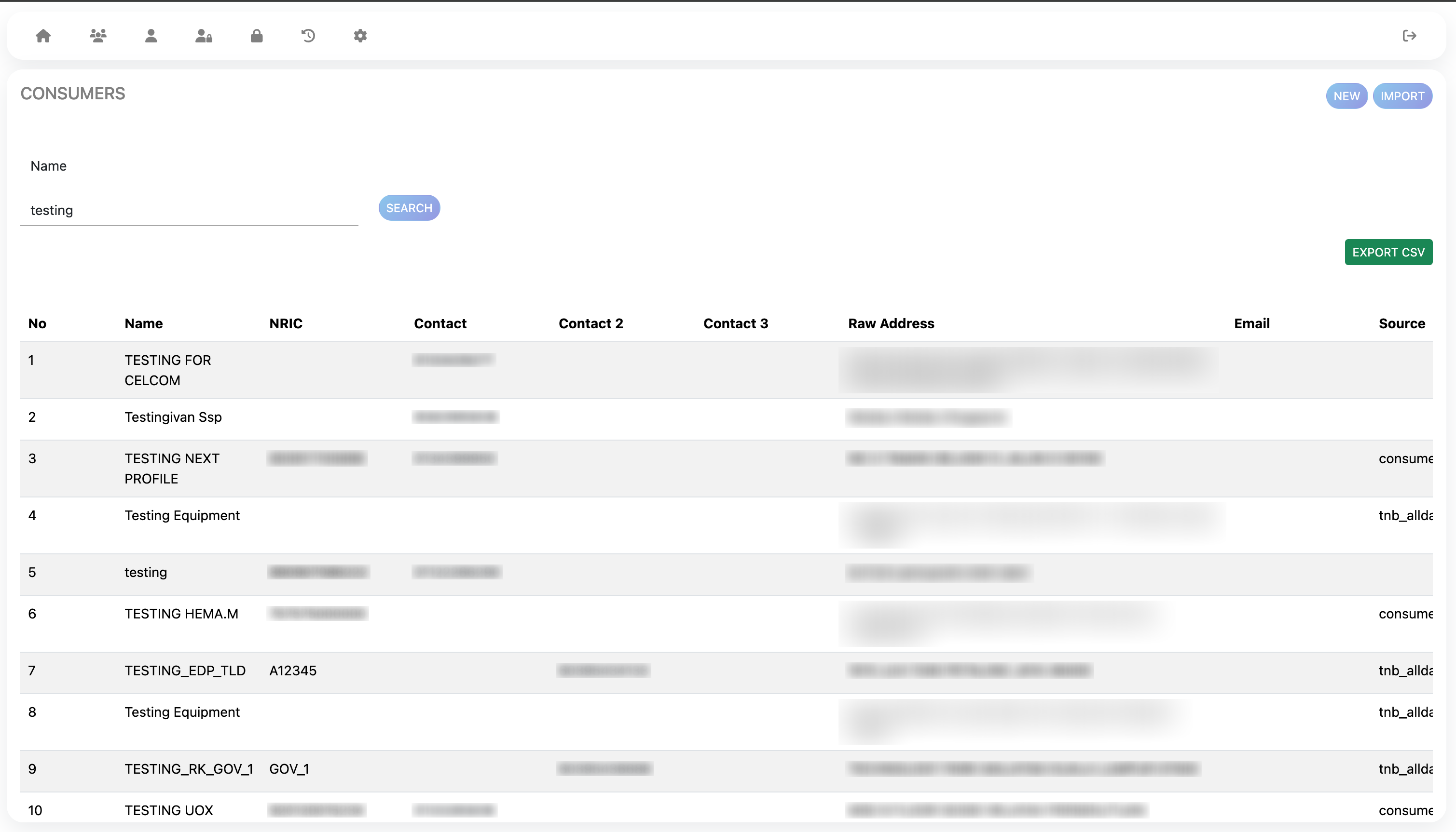 Consumer record view