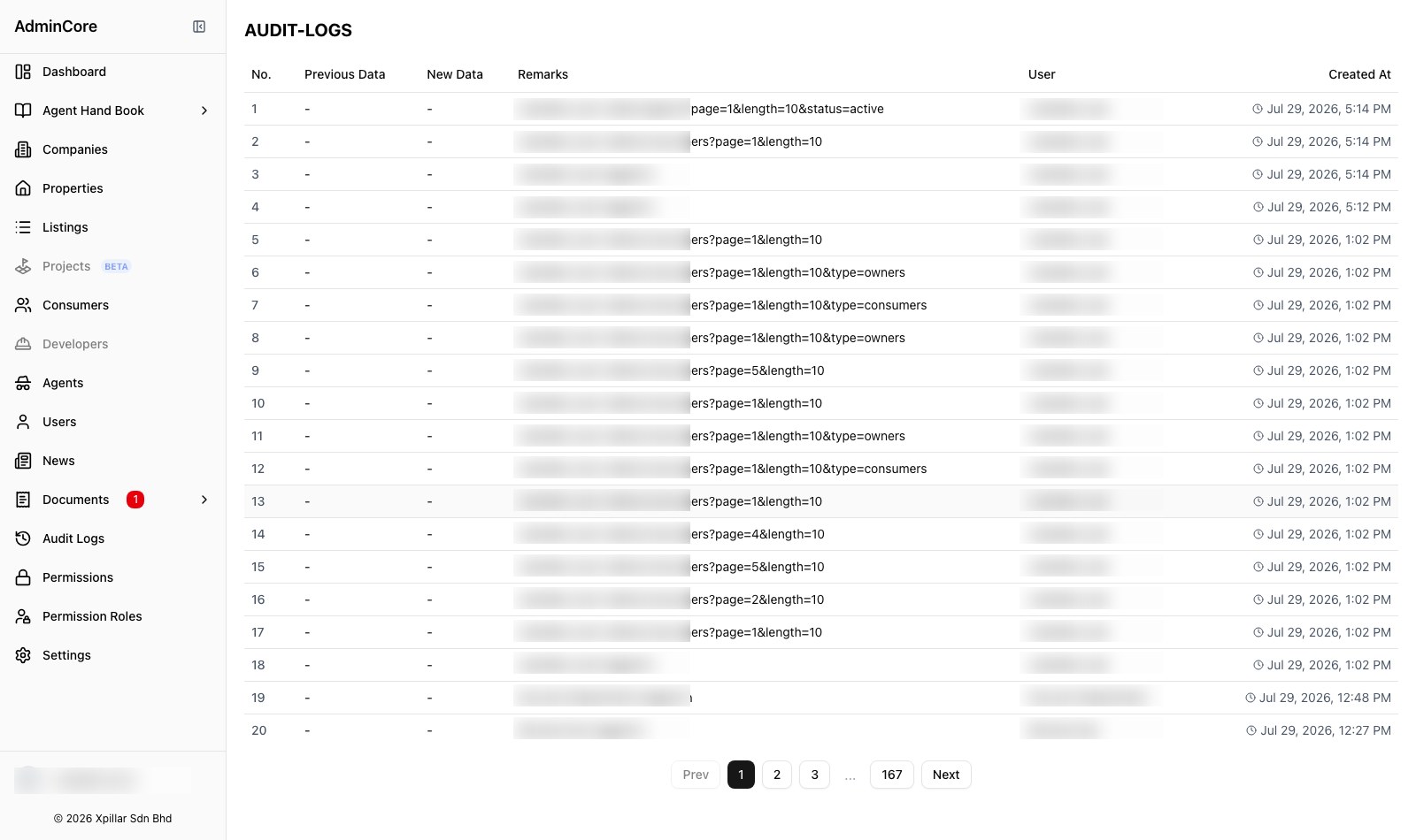 Audit log attributing sign-ins, visits, and changes to named users