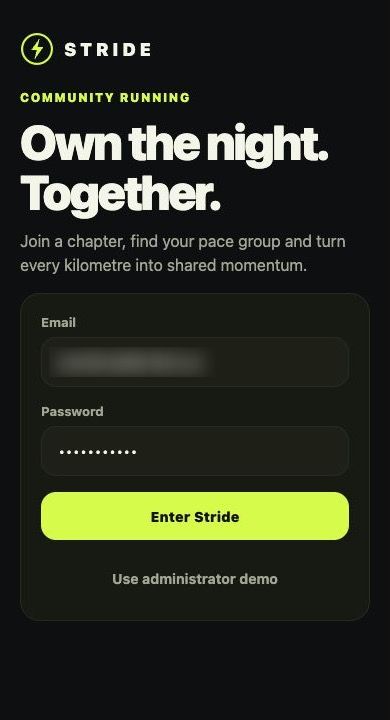 Stride App: 01 login