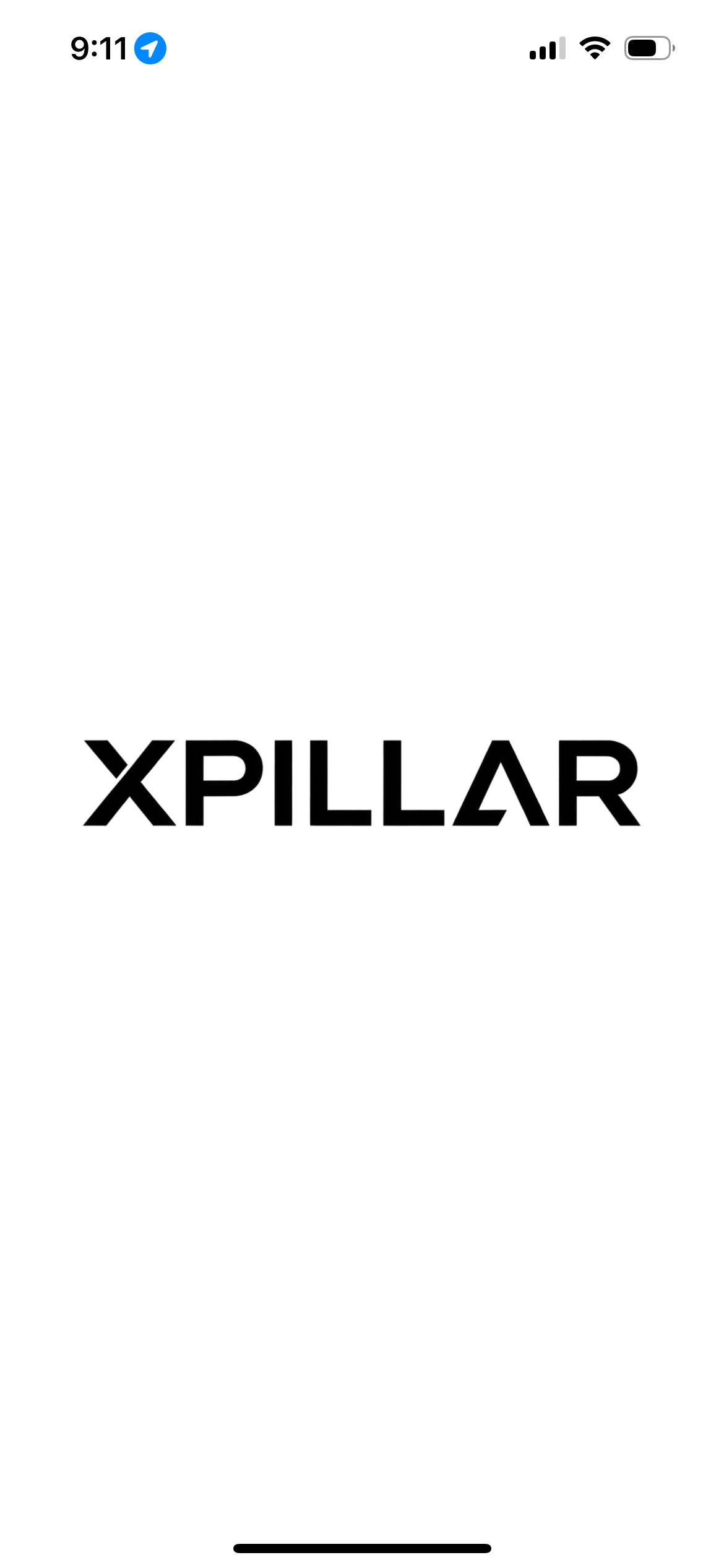 Xpillar App: launch screen