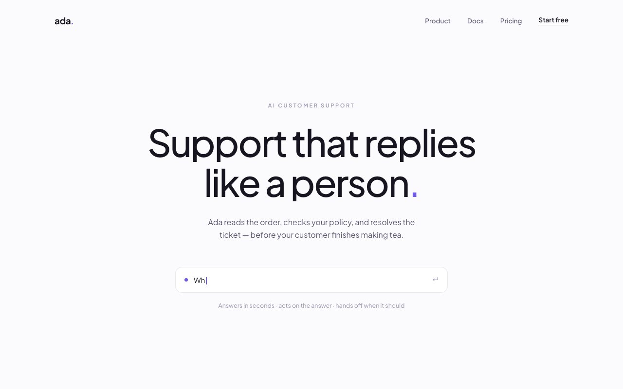 Ada — AI · Customer support