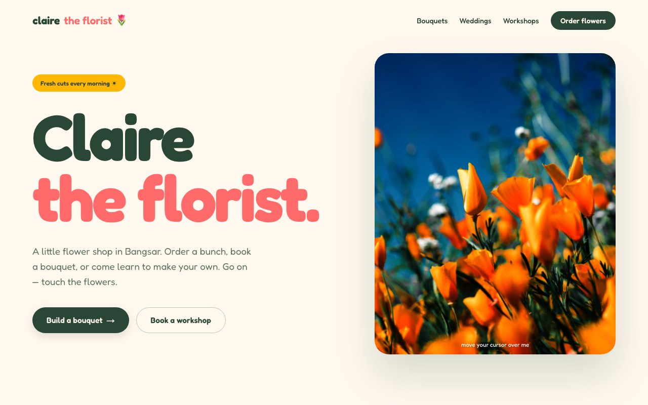 Claire the Florist — Florist · E-commerce